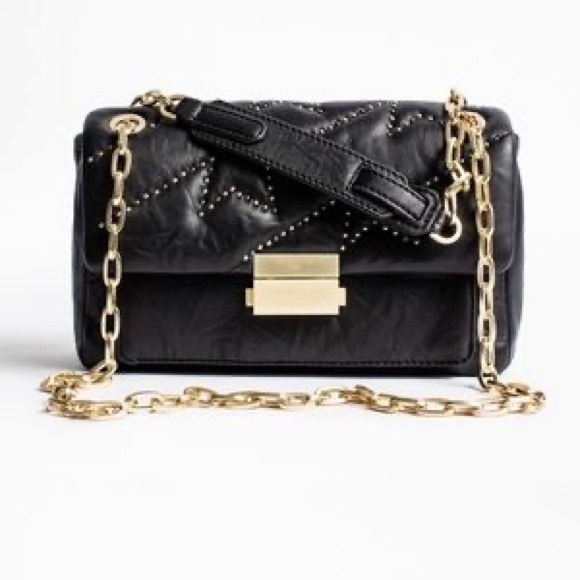Zadig and Voltaire, Black Ziggy Matelasse Clous Bag - Picture 1 of 1
